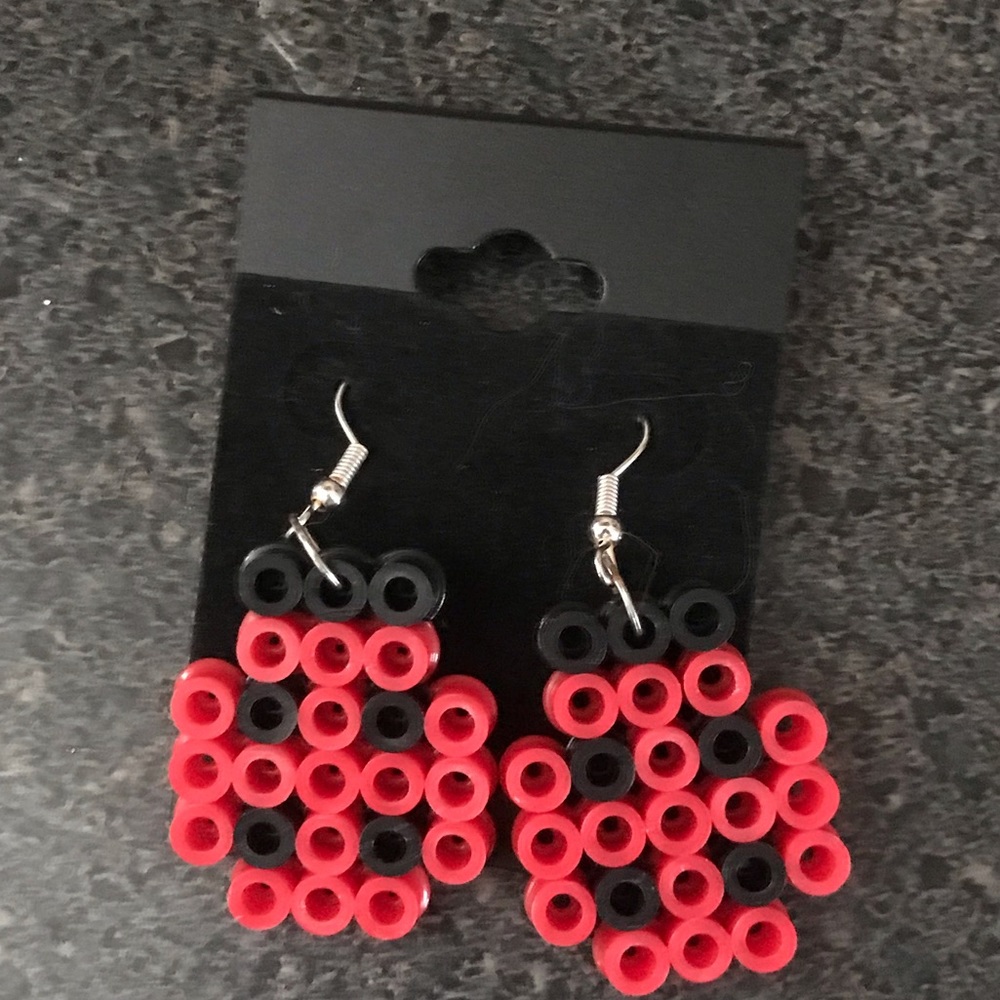 Handmade Ladybug Perler bead Earrings